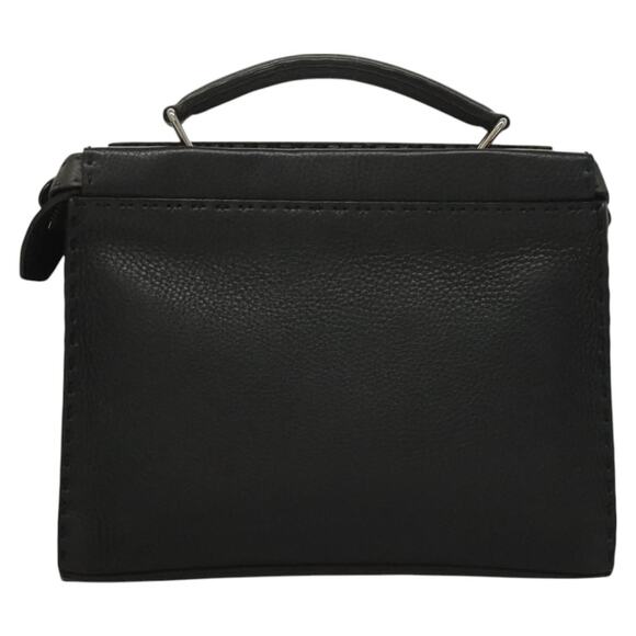 FENDI Celeria Hand Bag Leather Black Silver - Picture 3 of 13